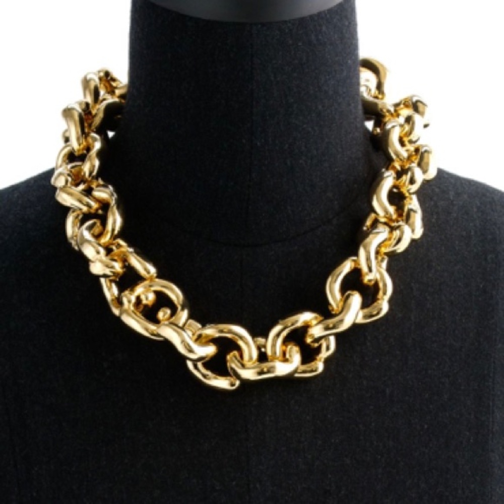 J. Crew Classic Link Necklace in Gold Metallic
